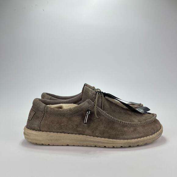 Hey Dude Wally Tan Brown Suede Slip-On Casual Lifestyle Shoes Men's Size 8 - Picture 1 of 9